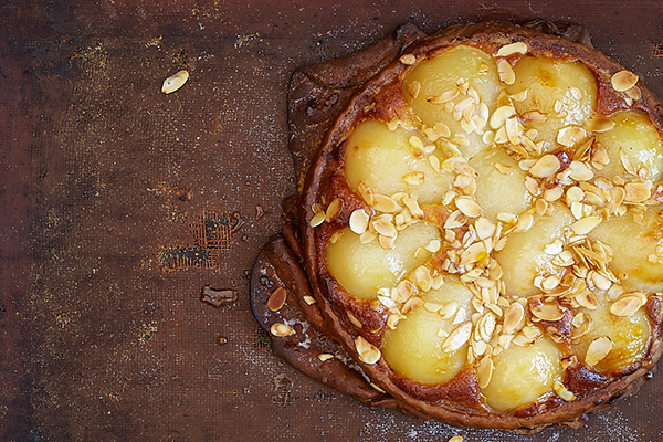 Pear and almond tart